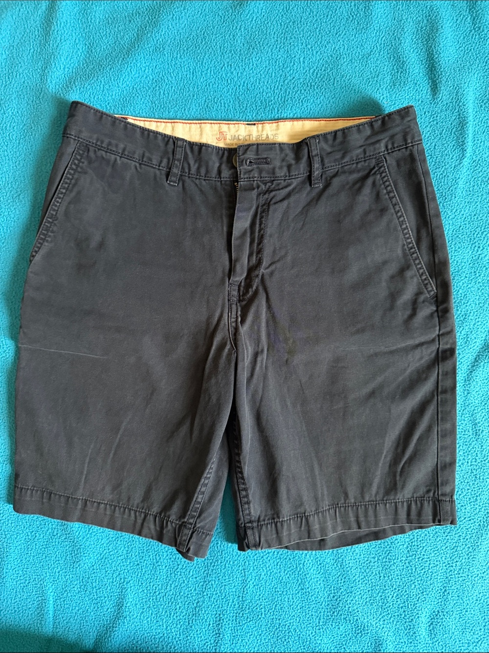 Men's Black Flat Front Chino Shorts